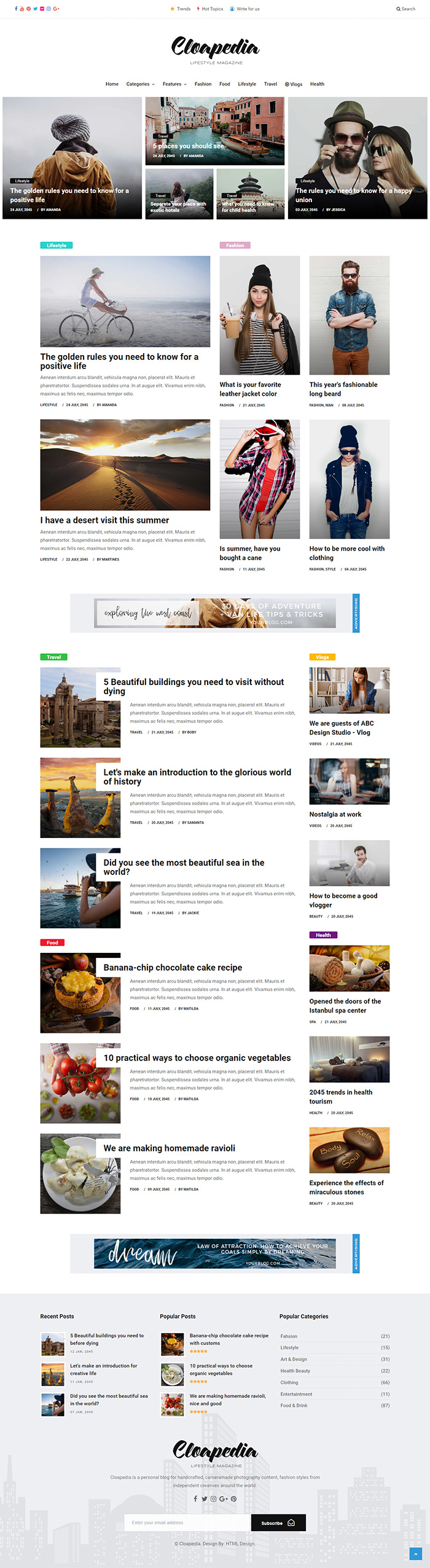 Free Cloapedia Website Template