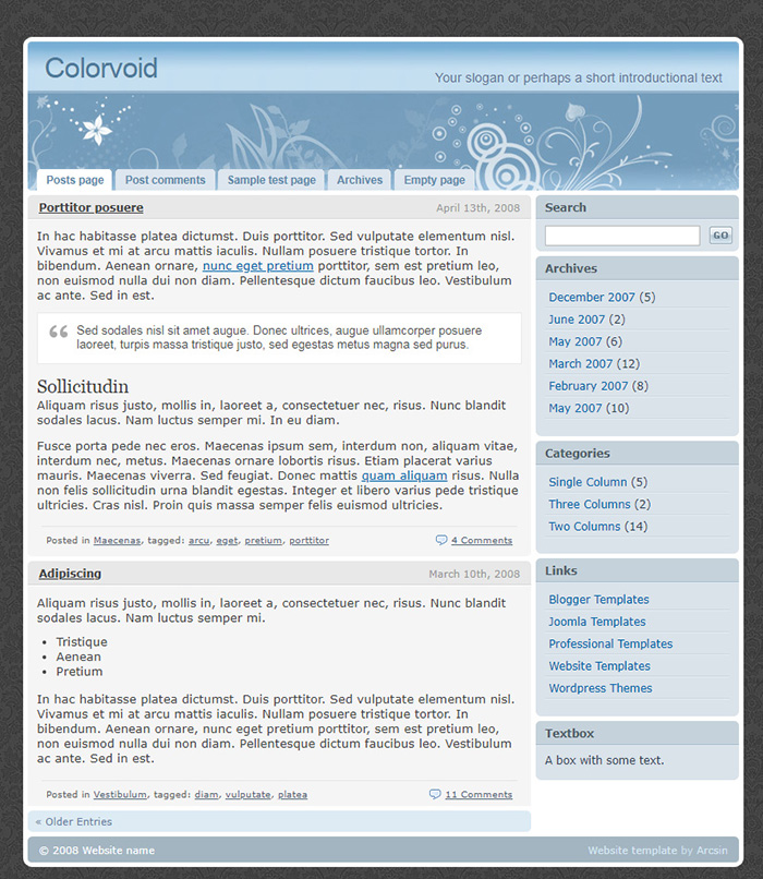 Free Colorvoid Website Template