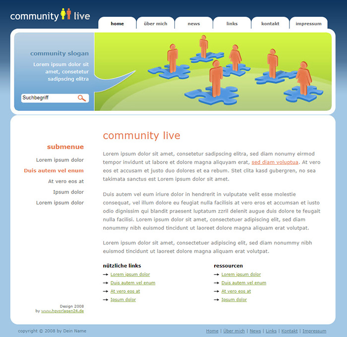 Free Community Live Website Template Free Website Templates HTML5
