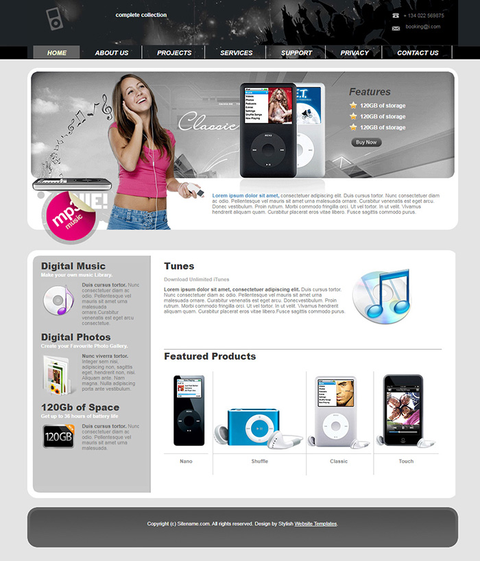 Free Complete Collection Website Template