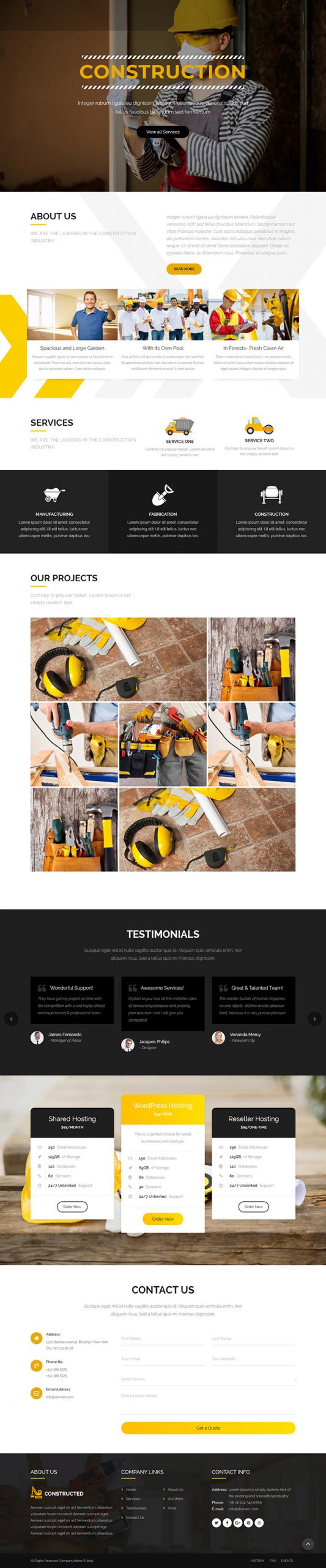 Free Constructed Website Template