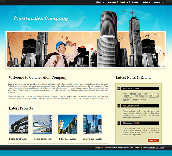 Free Construction Company Website Template Free Website Templates Html5 Css Templates Open Source Templates