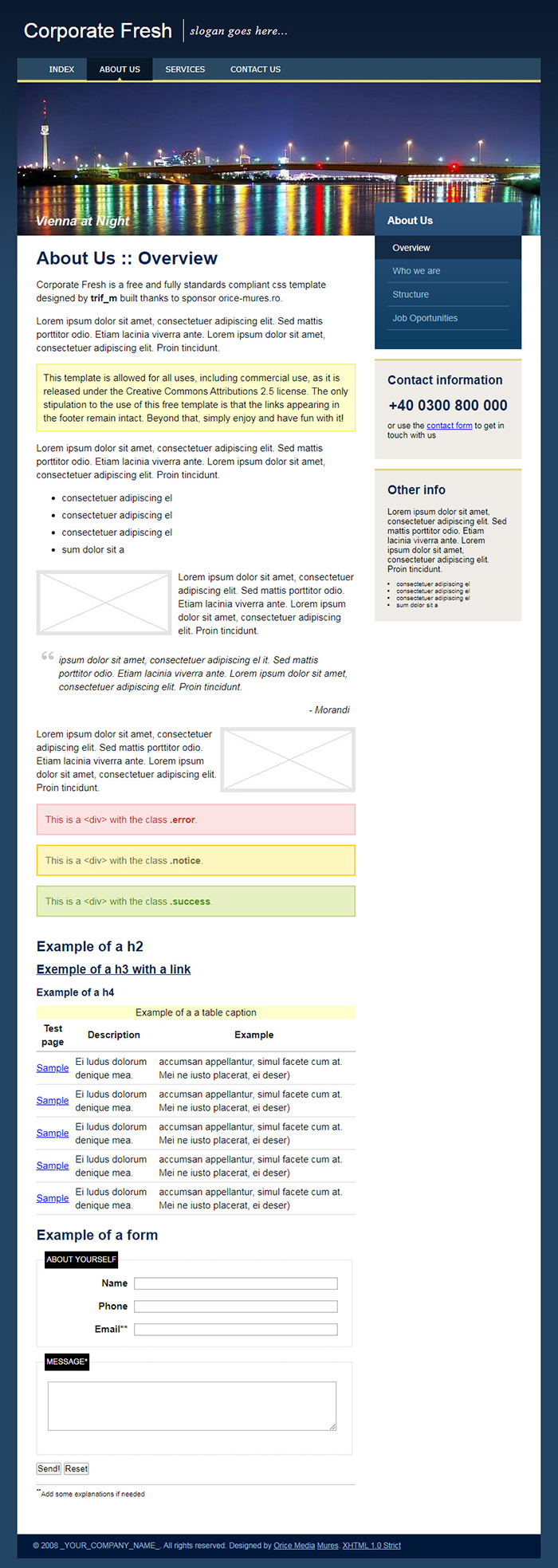 Free Corporate Fresh Website Template