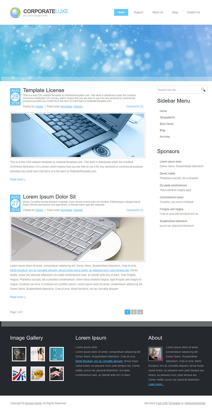 Free CorporateLuxe Website Template