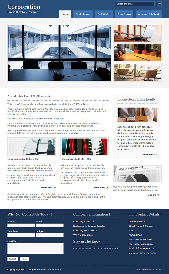 Free Corporation Website Template