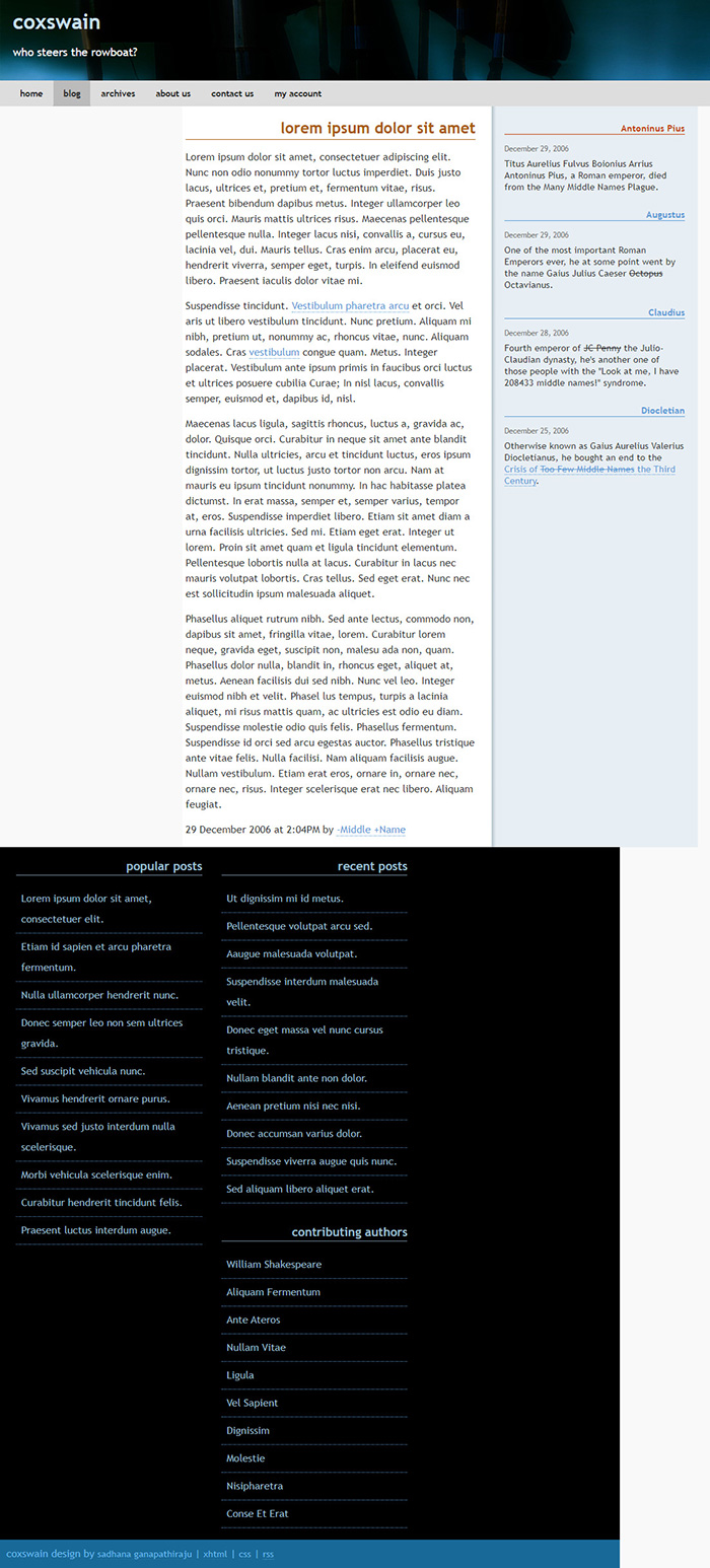 Free Coxswain Website Template