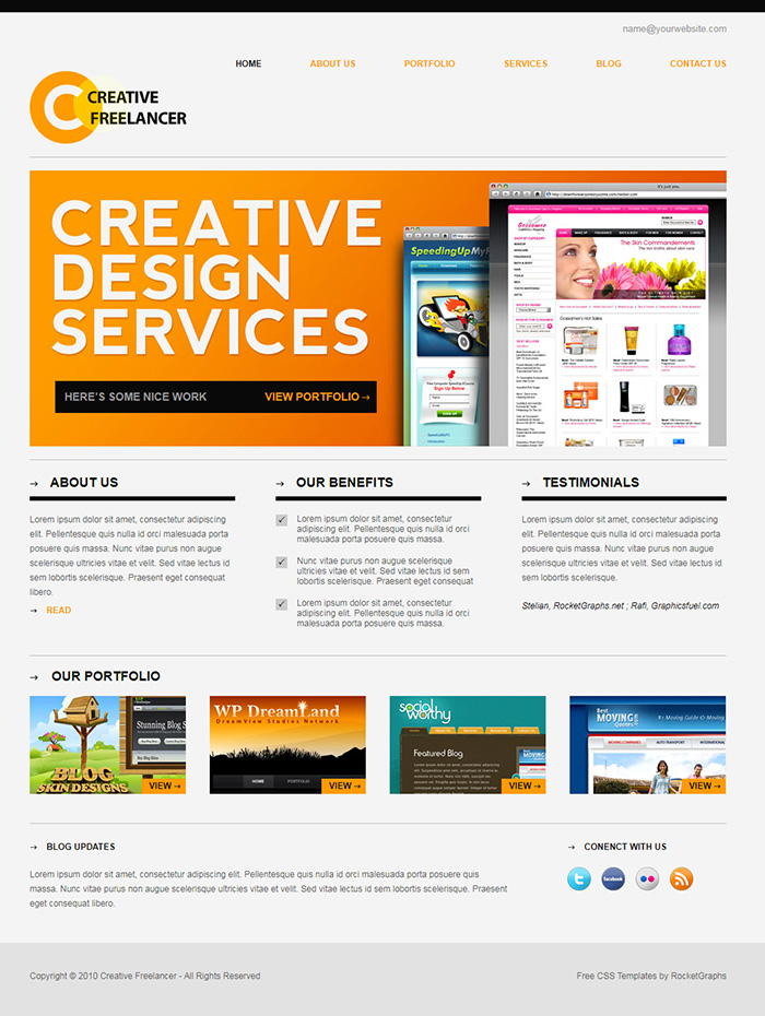 Free Creative Freelancer Website Template