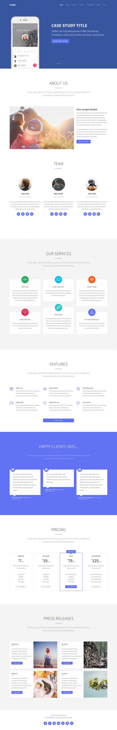 Free Crew Website Template