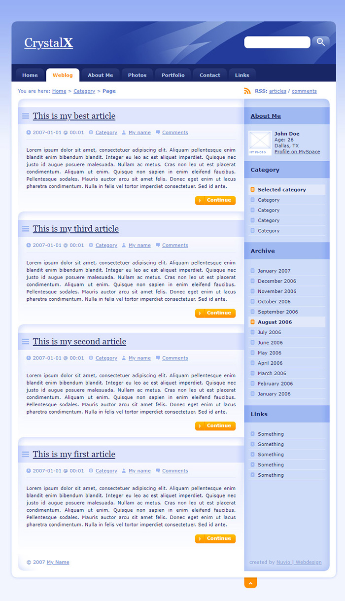 Free CrystalX Website Template