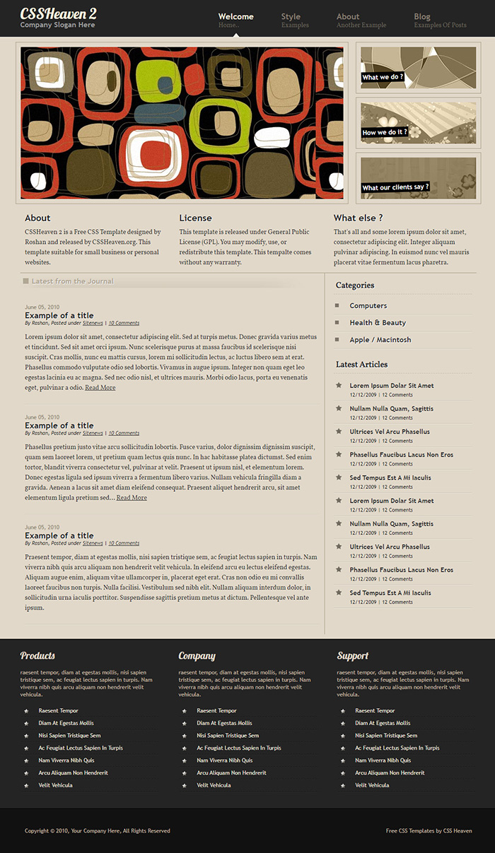 Free CSSHeaven 2 Website Template