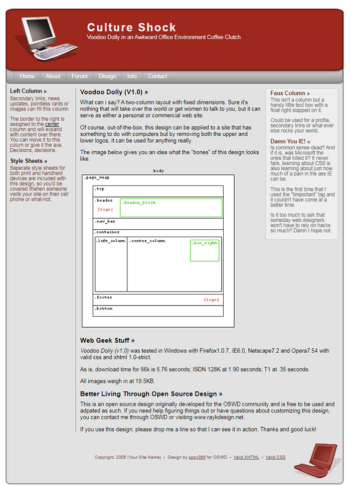 Free Culture Shock Website Template