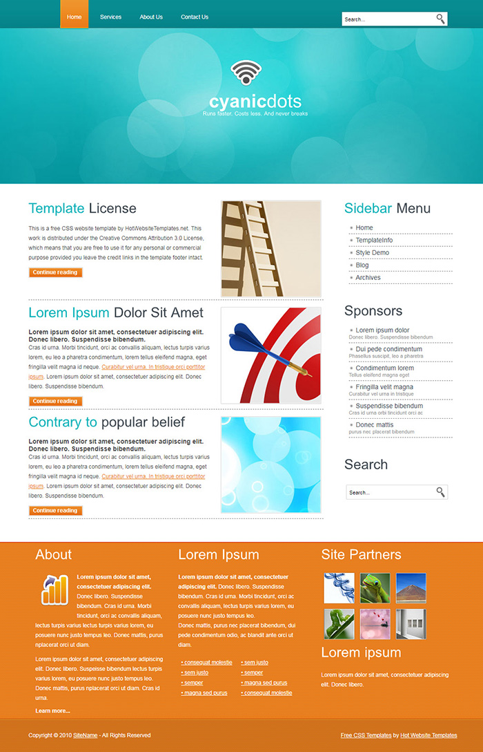 Free CyanicDots Website Template