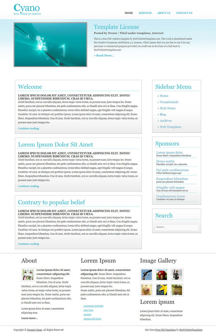 Free Cyano Website Template