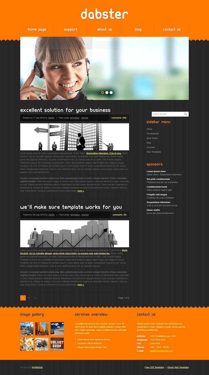 Free Dabster Website Template