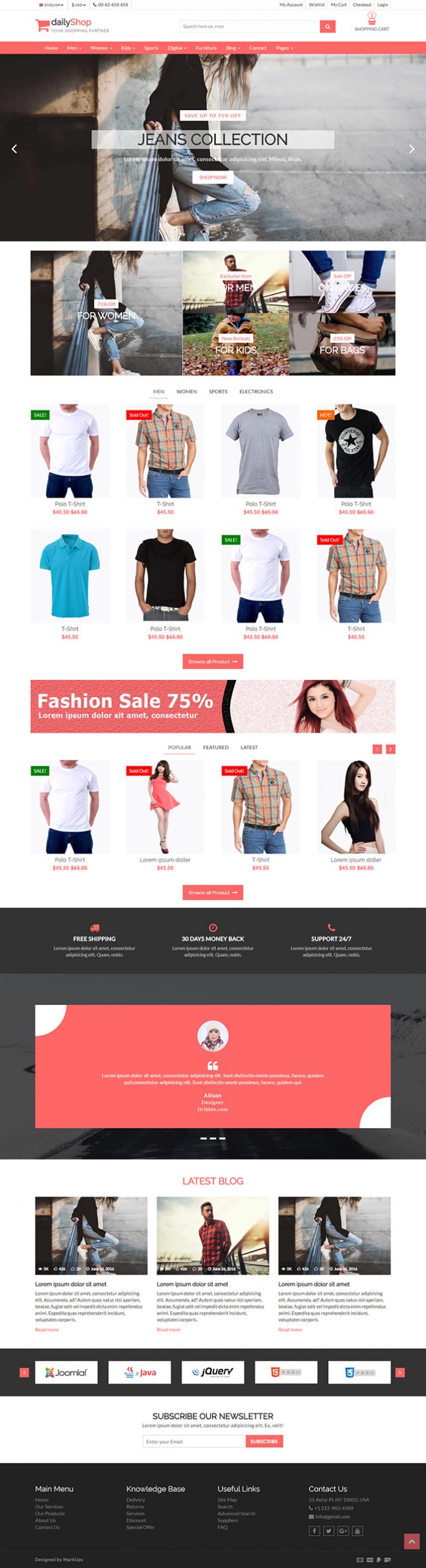 Free DailyShop Website Template