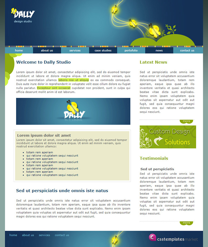 Free Dally Studio Website Template