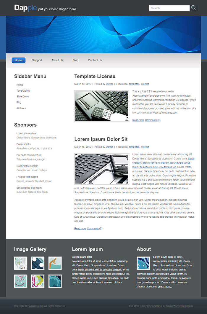 Free Dapple Website Template