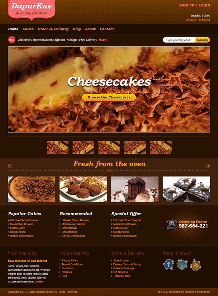 Free DapurKue Website Template