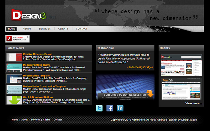 Free Dark Pro Website Template