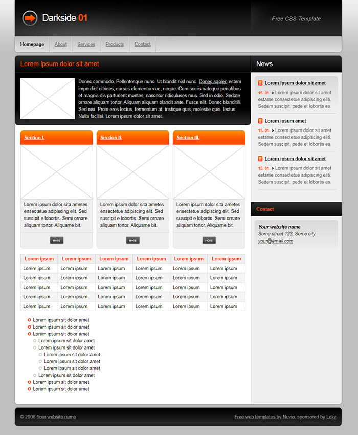 Free Darkside 01 Website Template