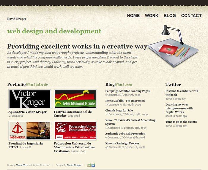 Free David Kruger Website Template