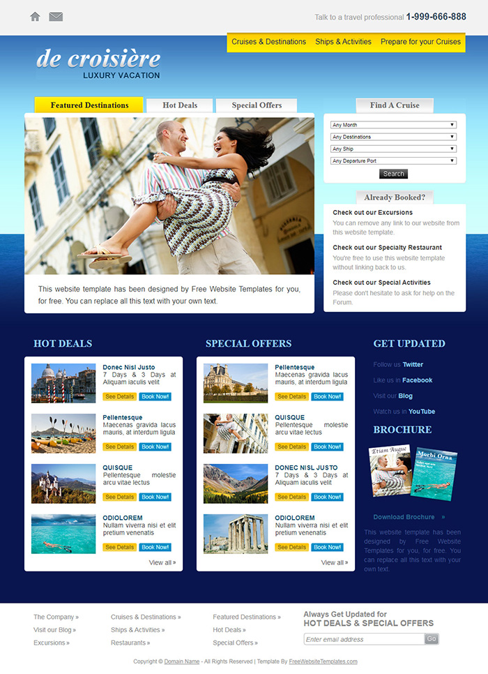 Free de croisiere Website Template