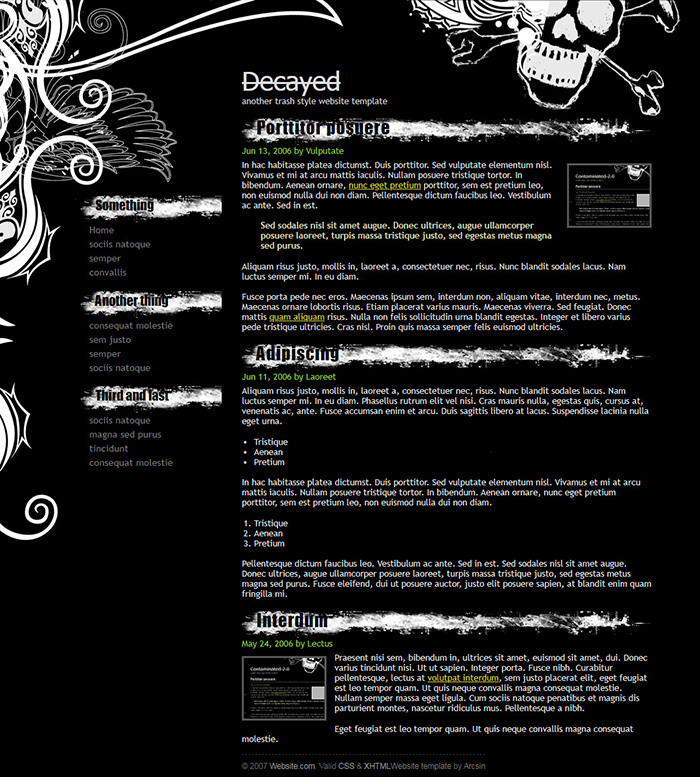 Free Decayed Website Template