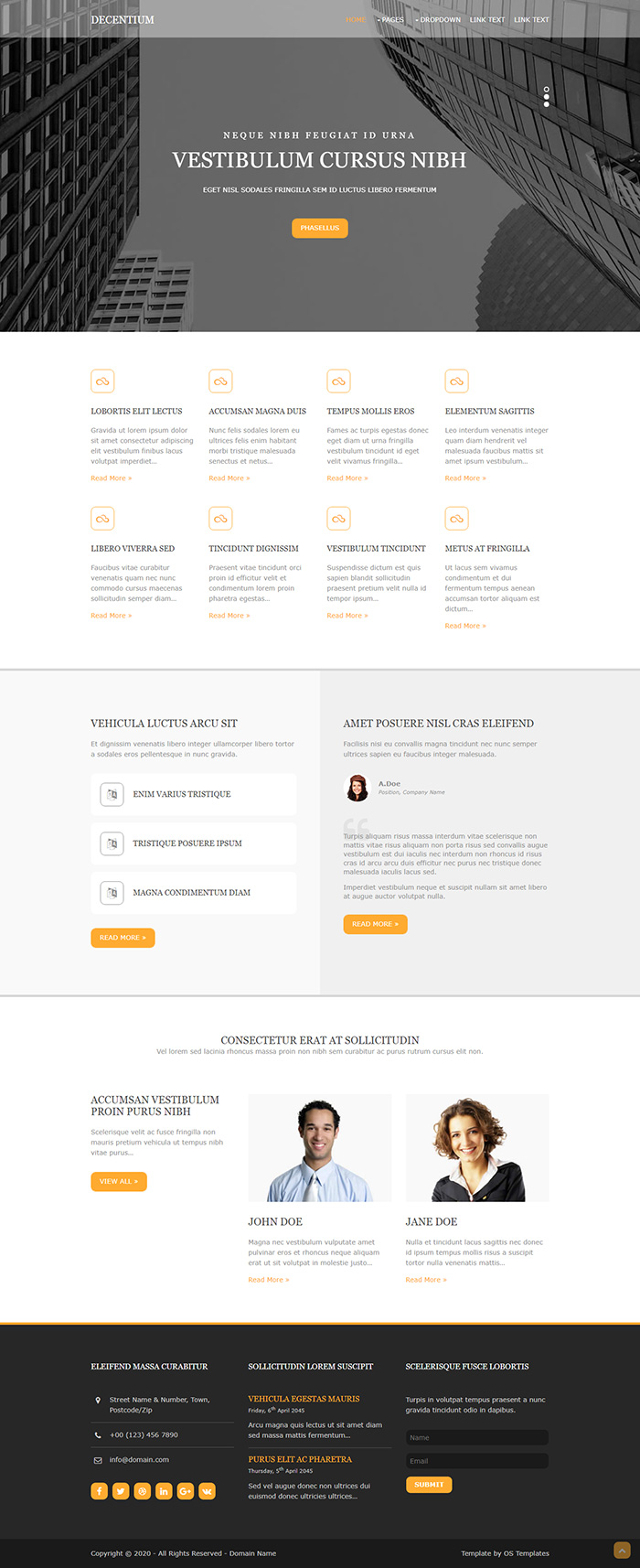 Free Decentium Website Template