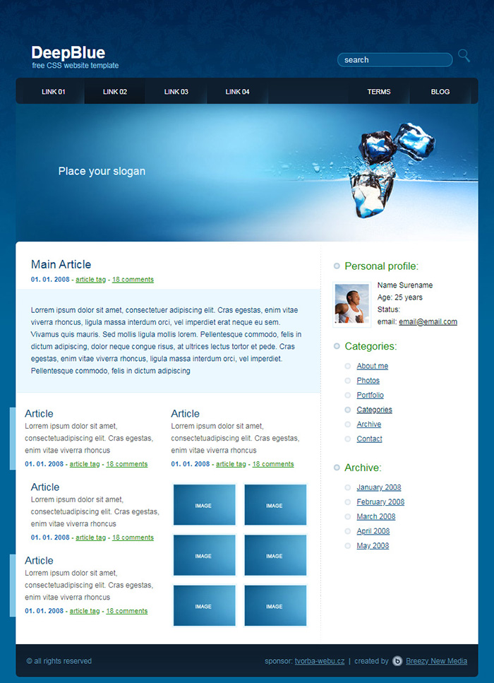 Free DeepBlue Website Template
