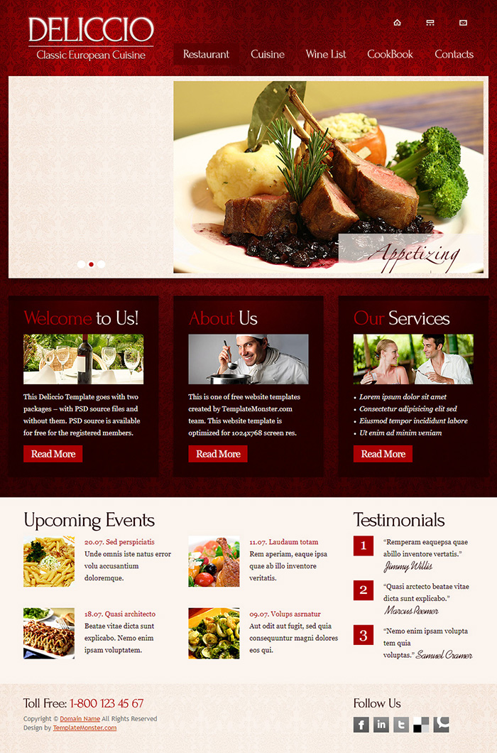 Free Deliccio Website Template