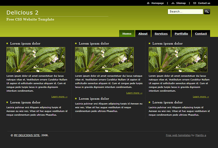 Free Delicious 2 Website Template