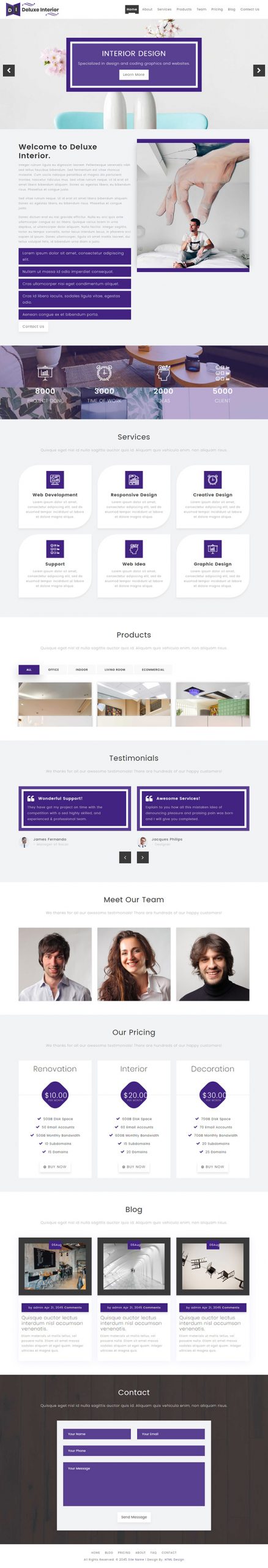 Free Deluxe Interior Website Template