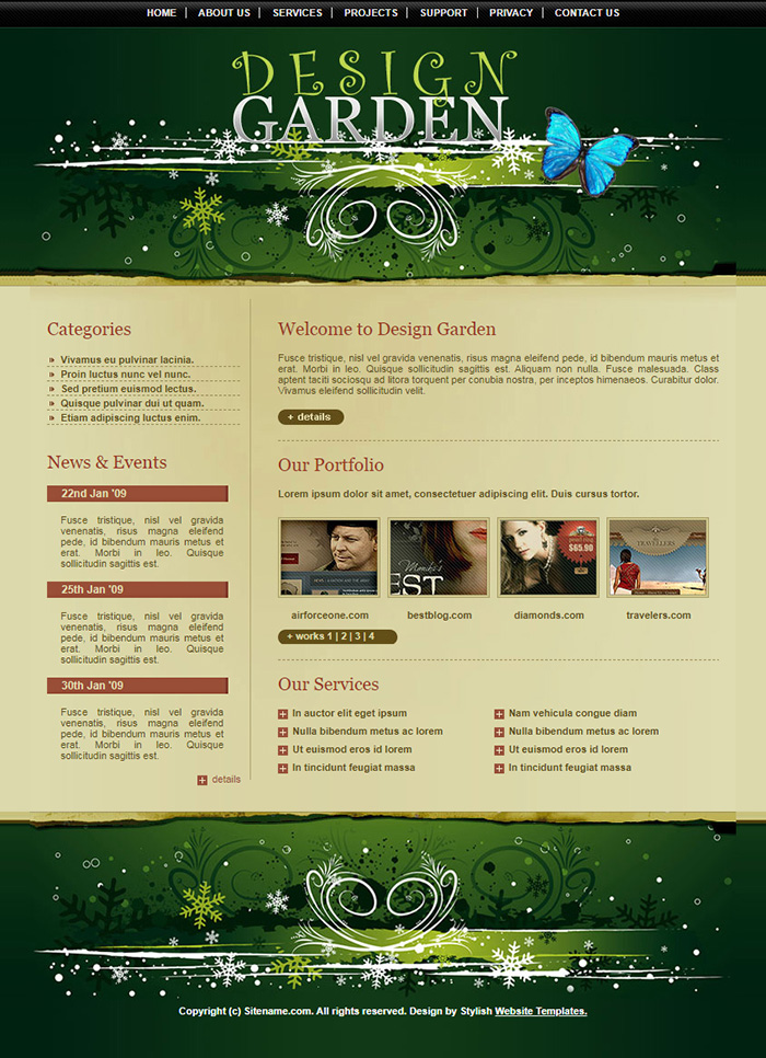Free Design Garden Website Template