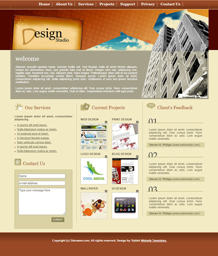 Free Design Studio Website Template
