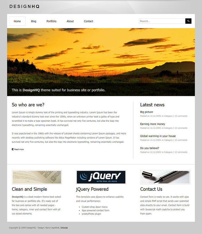 Free DesignHQ Website Template