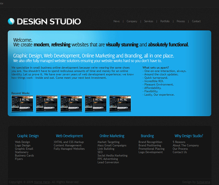 Free Design Studio Website Template