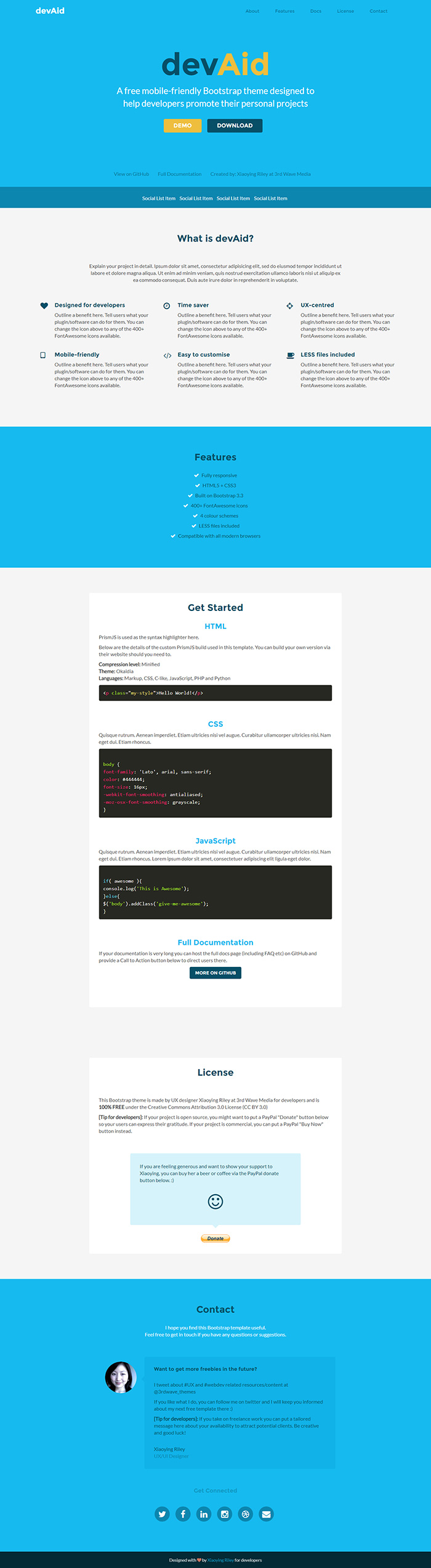 Free devAid Website Template