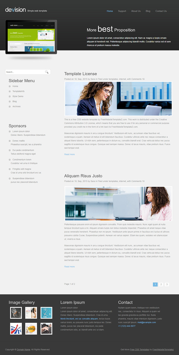 Free Devision Website Template