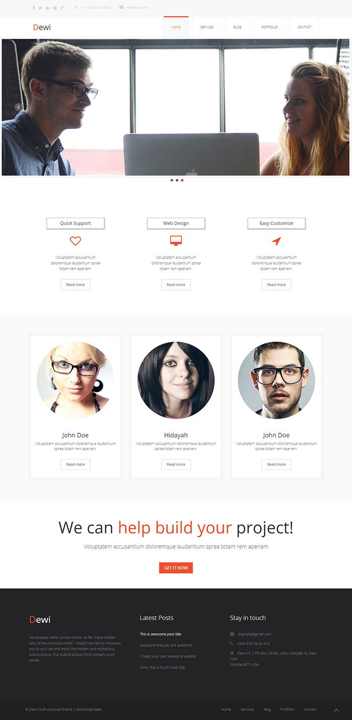 Free Dewi Website Template