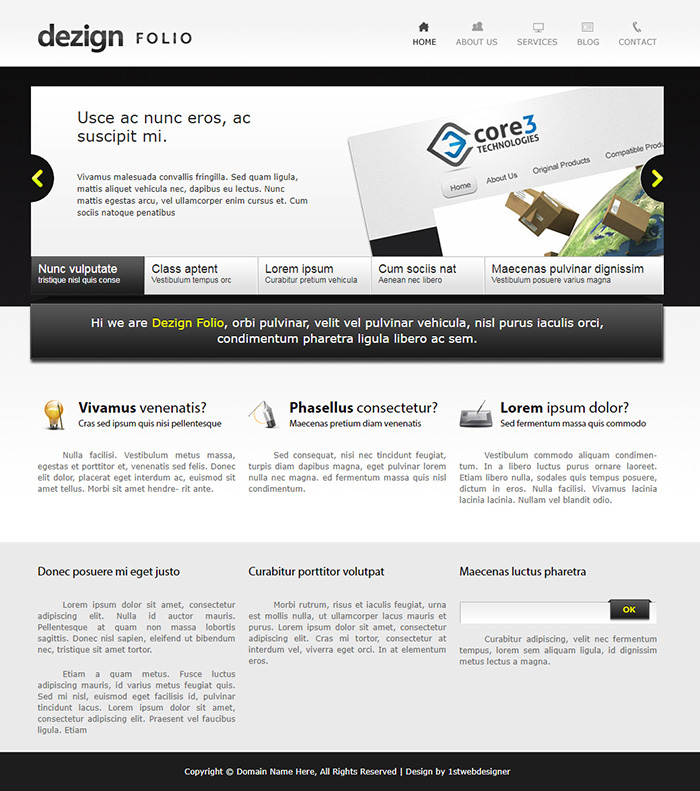 Free Dezign Folio Website Template