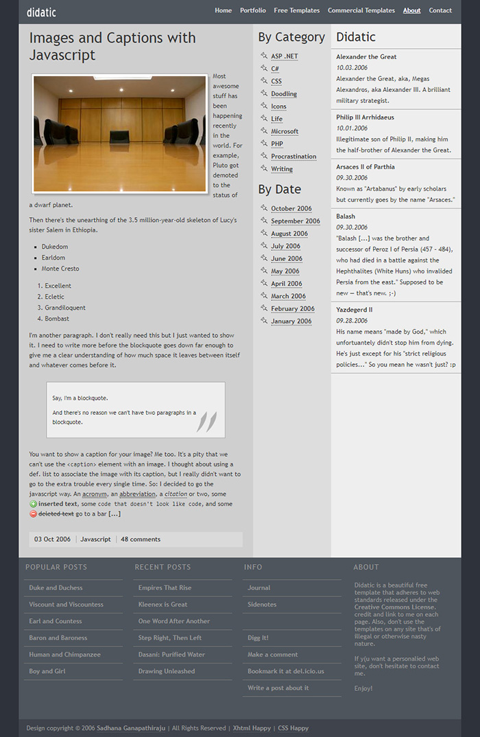 Free Didatic Website Template