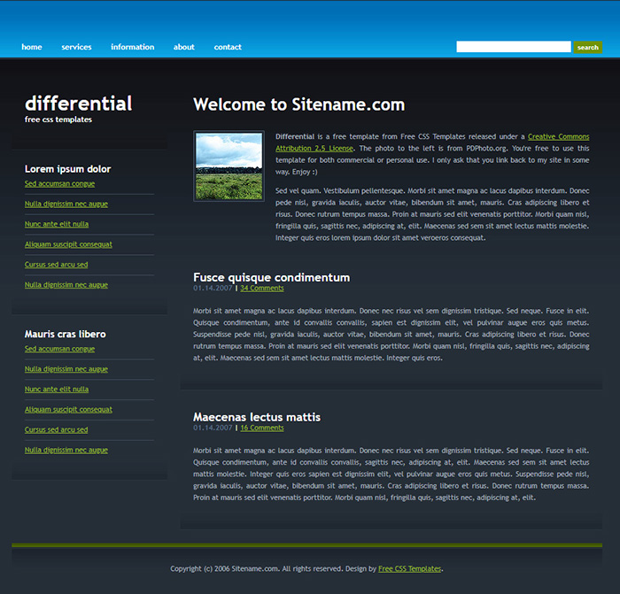 Free Differential Website Template
