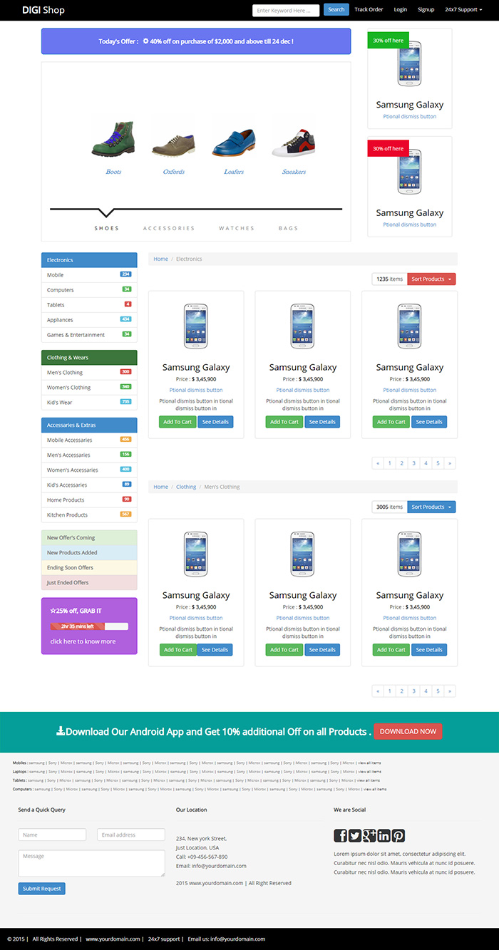 Free DigiShop mini Website Template