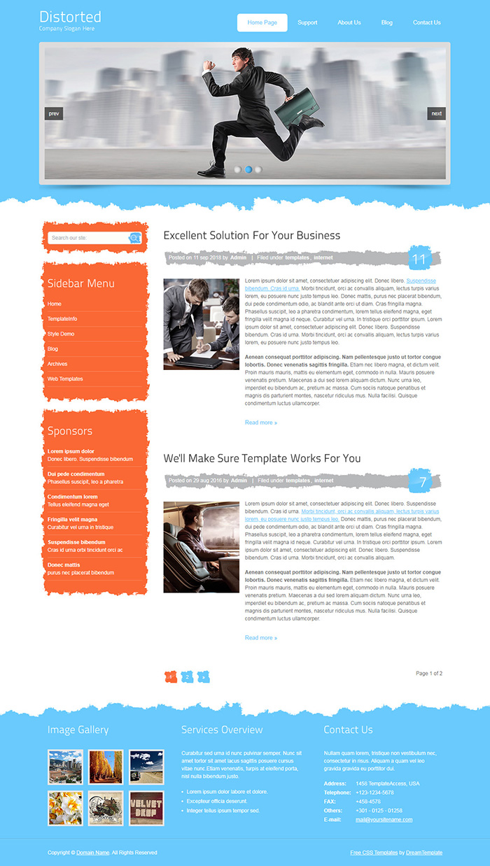 Free Distorted Website Template