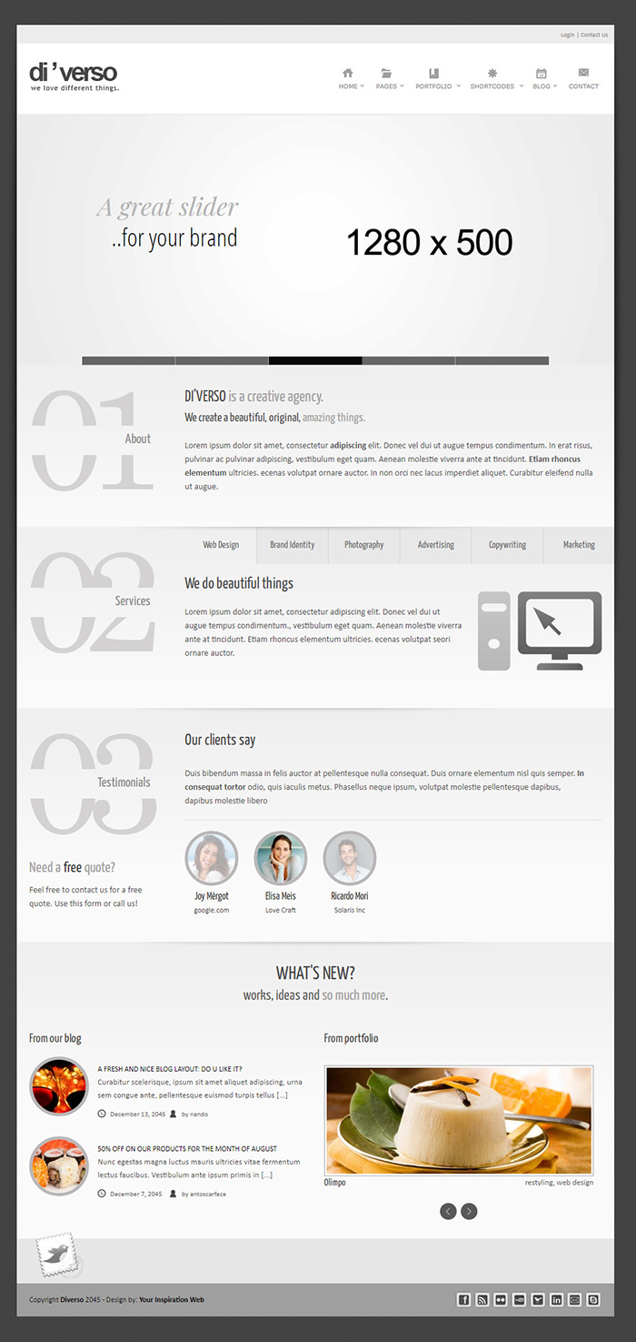 Free Di'verso Website Template
