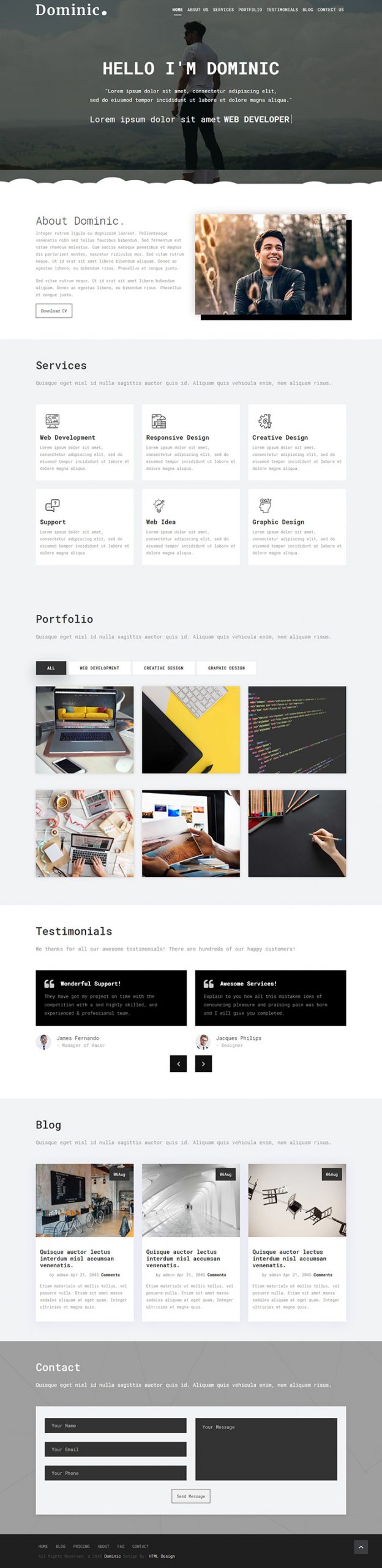 Free Dominic Website Template