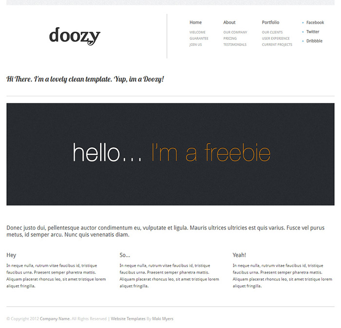 Free Doozy Website Template