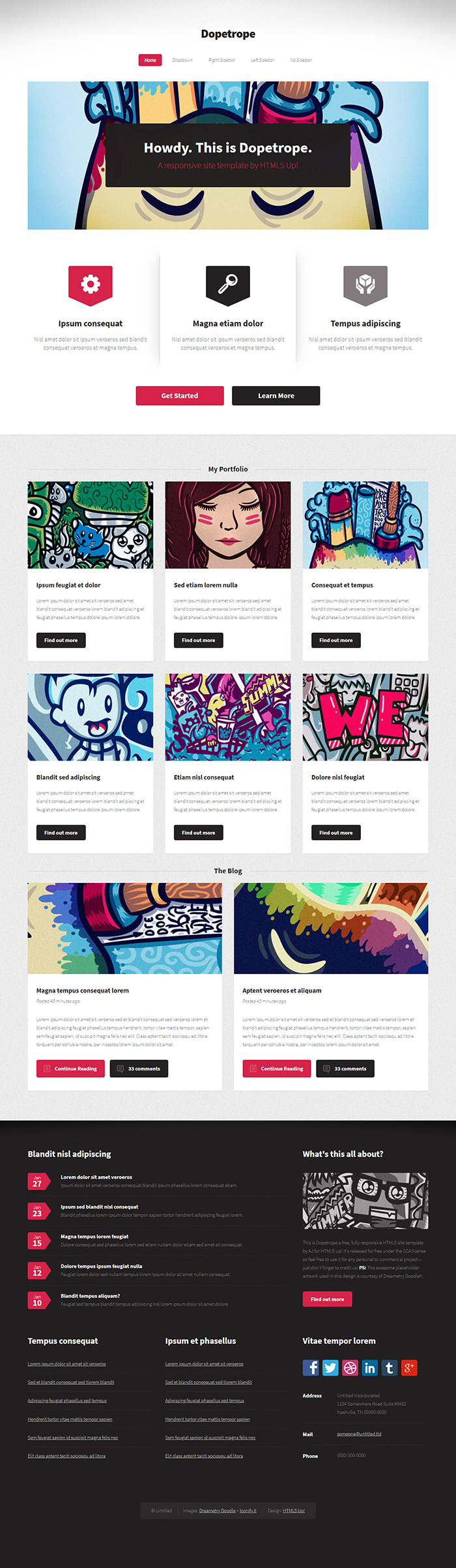 Free Dopetrope Website Template