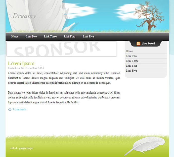 Free Dreamy Website Template