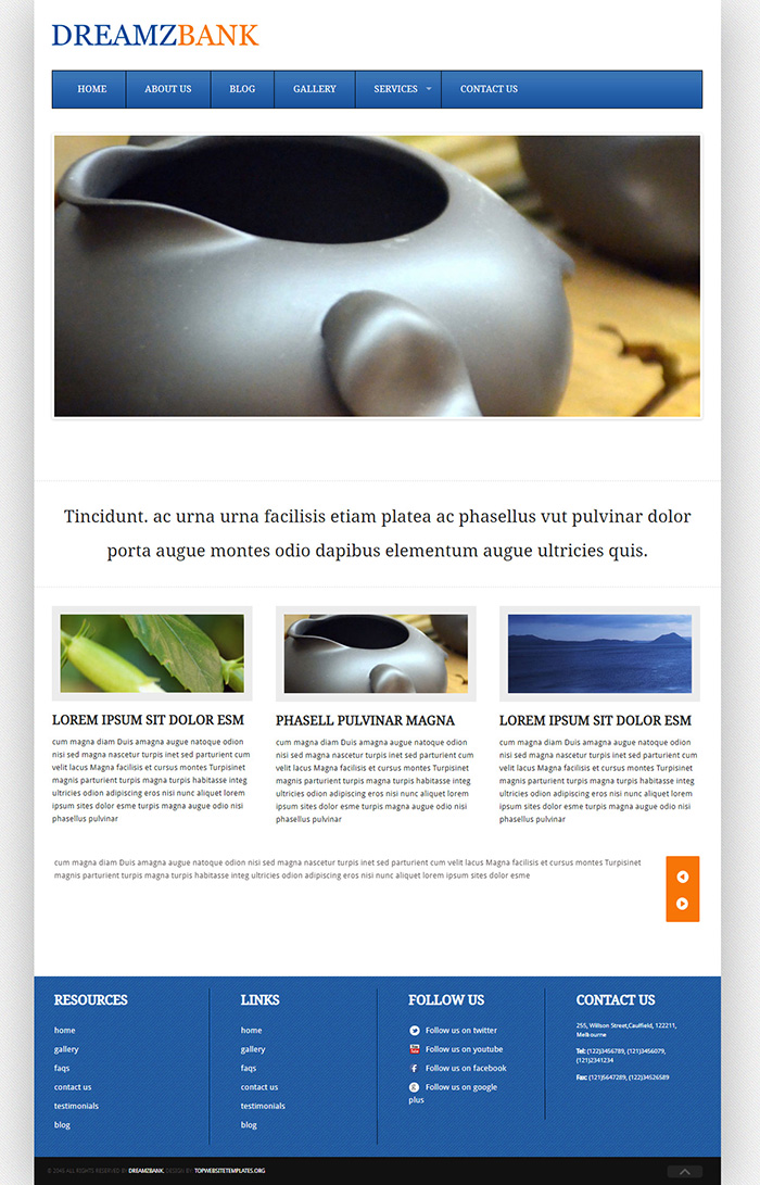 Free DreamzBank Website Template